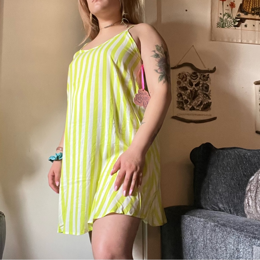 Neon stripped sun dress